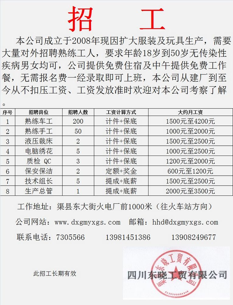 大荔工地招聘信息最新招工